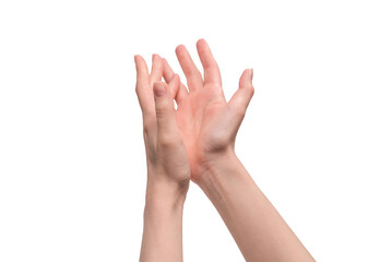 Obraz premium Woman hand isolated on a white background.