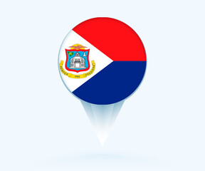 Map pointer with flag of Sint Maarten.