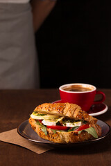 Croissant with salty filling