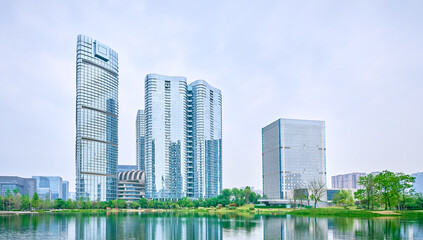 High-rise buildings in Chengdu Financial City, China