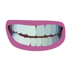 human mouth and teeth vector flat illustration. on white background