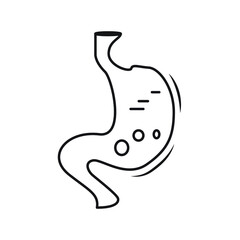 stomach black and white. on white background