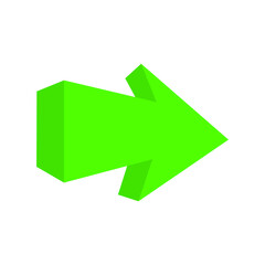green arrow icon. on white background