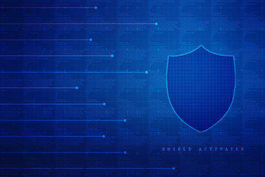Protect and Security concept. Digital Shield on abstract technology background, Cyber security and information or network protection. Future technology web services for business and internet project © Greentech