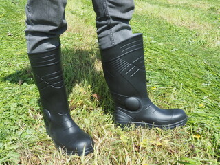Steel toe rubber boots. Water and oil resistant shoes. Foot protective metal inserts 