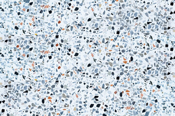 Terrazzo flooring marble stone wall texture abstract background. black and white terrazzo floor tile on cement surface