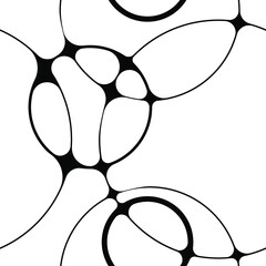 Merge circle seamless pattern black and white