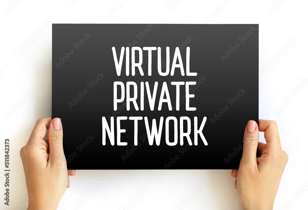 Poster virtual private network - encrypted connection over the internet from a device to a network, text on