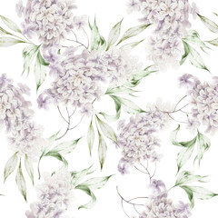 Seamless pattern with flowers. Watercolor illustration.  Hand drawn. - 511842919