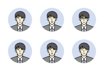 男性　スーツ　表情　セット