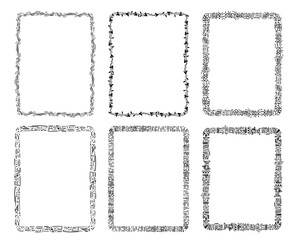 Freehand line, Doodle borders clipart.