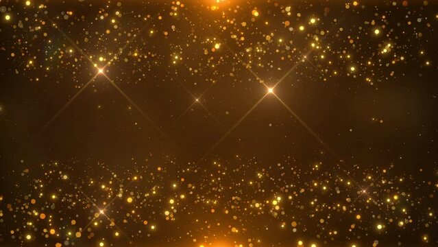 floating golden particles background celebration