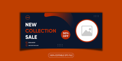 Fototapeta premium Creative corporate minimal modern business marketing fashion sale social media Facebook cover web banner post template