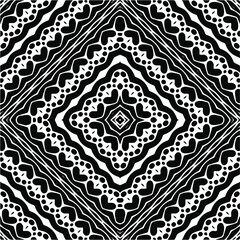 Abstract geometric seamless pattern.  Black and white vector background. black mandala.