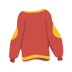 Autumn yellow-red sweater in a flat style. Vector image.