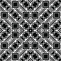 Abstract geometric seamless pattern.  Black and white vector background. black mandala.
