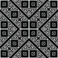 Abstract geometric seamless pattern.  Black and white vector background. black mandala.
