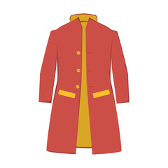 Autumn yellow-red coat in a flat style. Vector image.