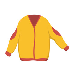 Autumn yellow-red sweater in a flat style. Vector image.