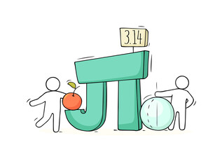 people with mathematical symbol Pi. - obrazy, fototapety, plakaty