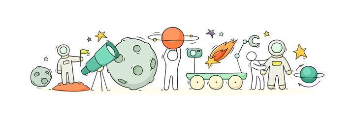 people with astronomy symbols © sapunkele