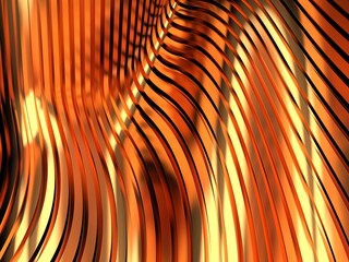 Naklejka premium Gold stripes wavy bright background. Abstract luxurious wallpaper