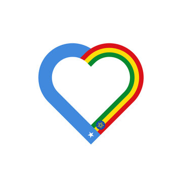 recommend clip art: unity concept. heart ribbon icon of somalia and ethiopia flags. vector illustration isolated on white background
