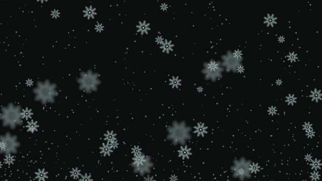 白色　雪　結晶　冬　パーティクル　アニメーション　モーショングラフィックス