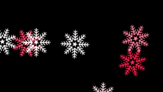 赤系　雪　結晶　冬　パーティクル　アニメーション　モーショングラフィックス