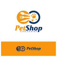 Food Pet Logo Design Template. Pet logo concept vector. Emblem, Creative Symbol, Icon
