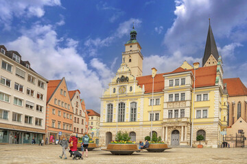 Obraz premium beautiful view of the old city of germany, ingolstadt