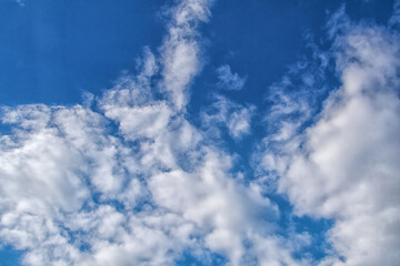beautiful view in the park, blue sky with clouds, summer sunny day in nature, Ingolstadt