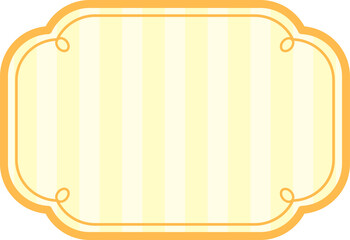 ラベル　角丸　ストライプ　黄色