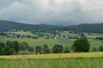 Obraz premium Village in the beautiful forest of Bavaria, Germany
