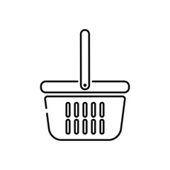 Shopping basket line icon, shopping basket editable stroke outline icon, high quality vector symbol for mobile app.