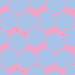 three blue lines pattern on pink background