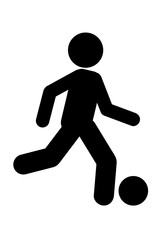 Simple Vector Stick man, stickman soccer, football, foot,ball, Isolated on white