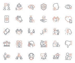 People icons set. Included icon as Ð¡onjunctivitis eye, Global business and Online voting web elements. People voting, Wash hands, Creative idea icons. Volunteer, Fingerprint. Vector
