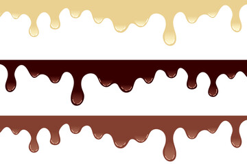 chocolate day background. spreading chocolate, black, white and milky. vector illustration