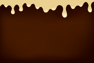 chocolate day background. spreading chocolate, black, white and milky. vector illustration