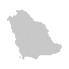 vector illustration of dotted map of Saudi Arabia