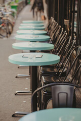 Summer cafe on the sea. Resort town. Cafe on the street. coffee house 
