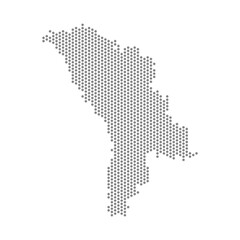 Fototapeta na wymiar vector illustration of dotted map of Moldova