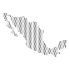 vector illustration of dotted map of Mexico