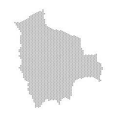 vector illustration of dotted map of Bolivia