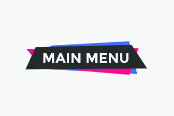 Main Menu text button. Web button banner template Main Menu
