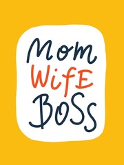 Colorful feminist quote lettering. Woman motivational slogan. Calligraphic text for lettering postcard. Inspiration quote. Typography and calligraphy yellow poster. Hand drawn illustration.