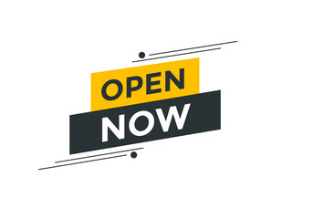Fototapeta premium Open Now button. Open Now text web banner template. Sign icon banner 
