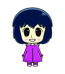 Smilling little girl character