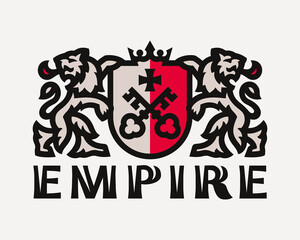 Lion modern logo, heraldic emblem design editable for your business. Lion vector illustration.